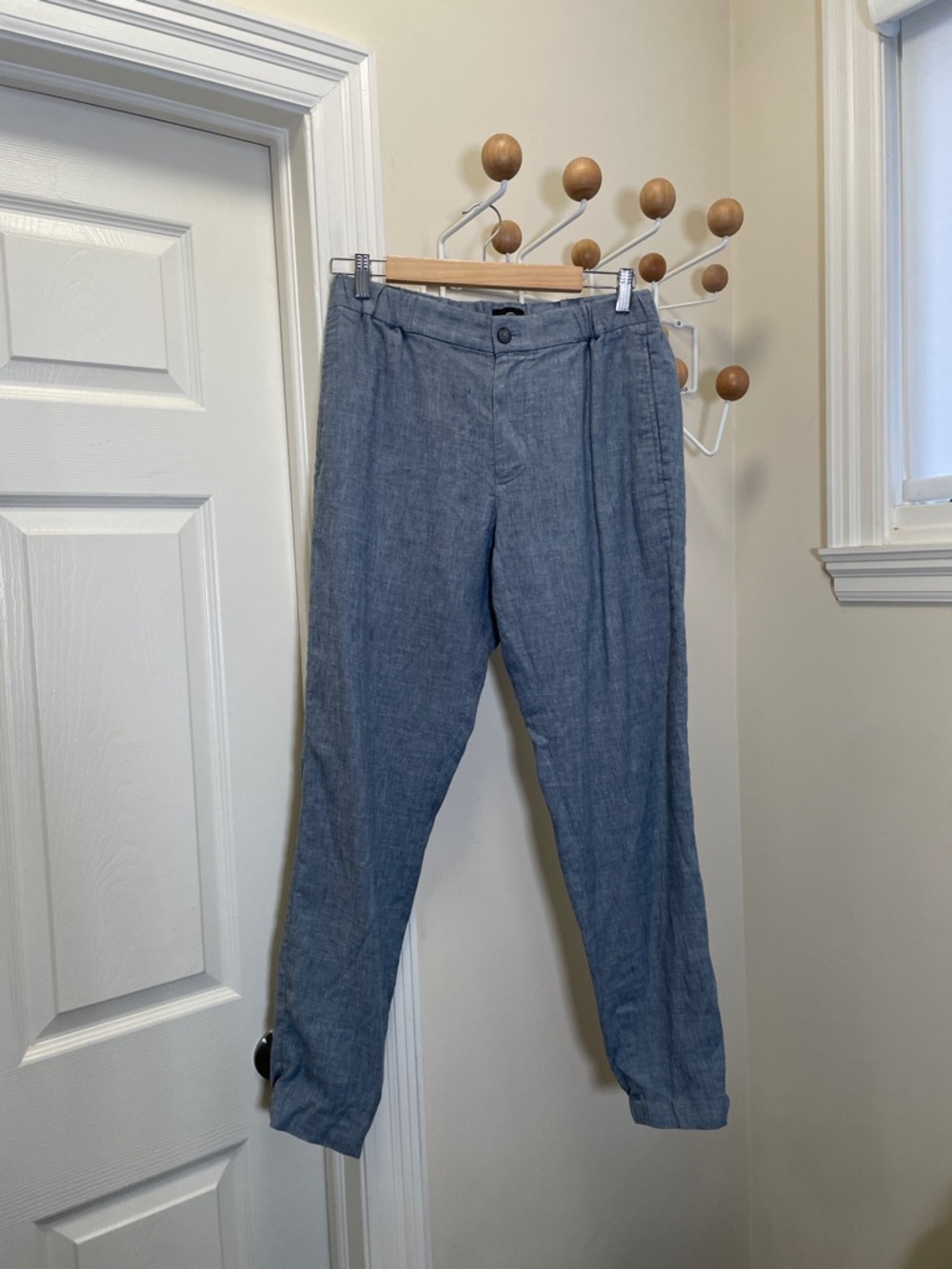 Club Monaco - Linen Blend Old Money Trousers - Blue - M